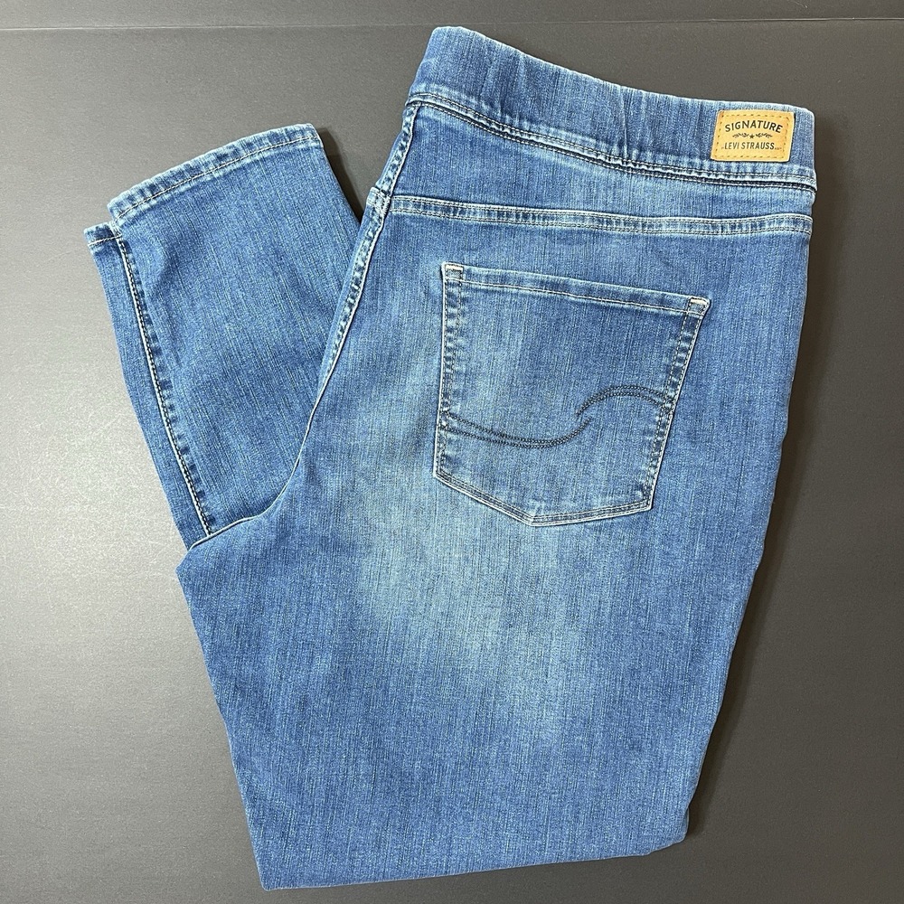 Signature By Levi Strauss Pull On Super Skinny Jeans Women's Size 20 Blue 2021